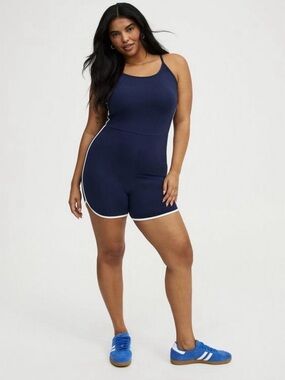TORRID 5” Dolphin Hem Navy Romper NWT 
2 Sizes Available